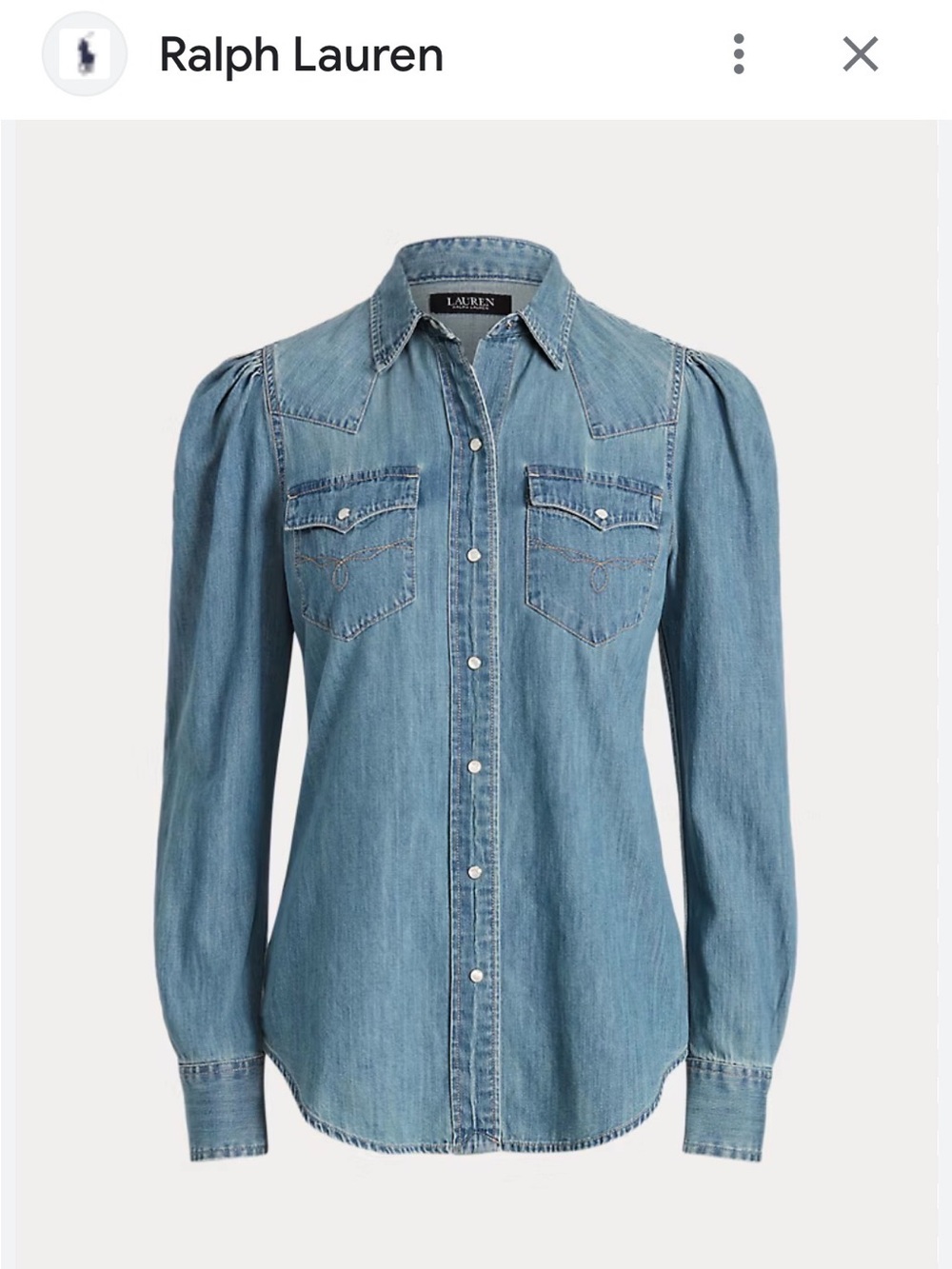 Ralph Lauren Light Blue Denim Shirt with Black Label